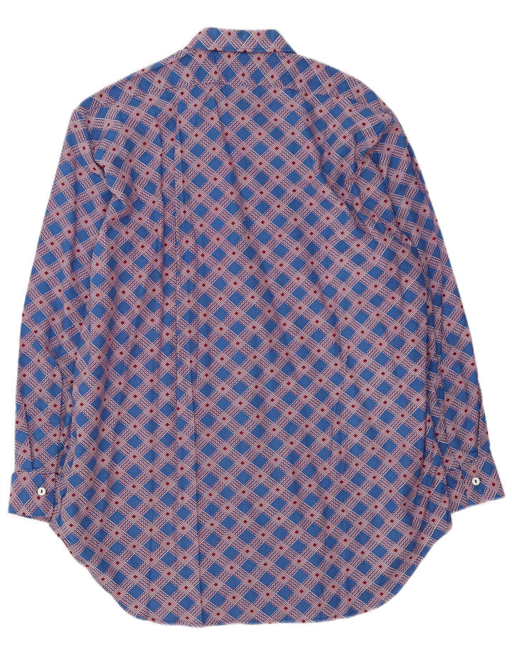 Camisa vintage para hombre con cuadros azules grandes