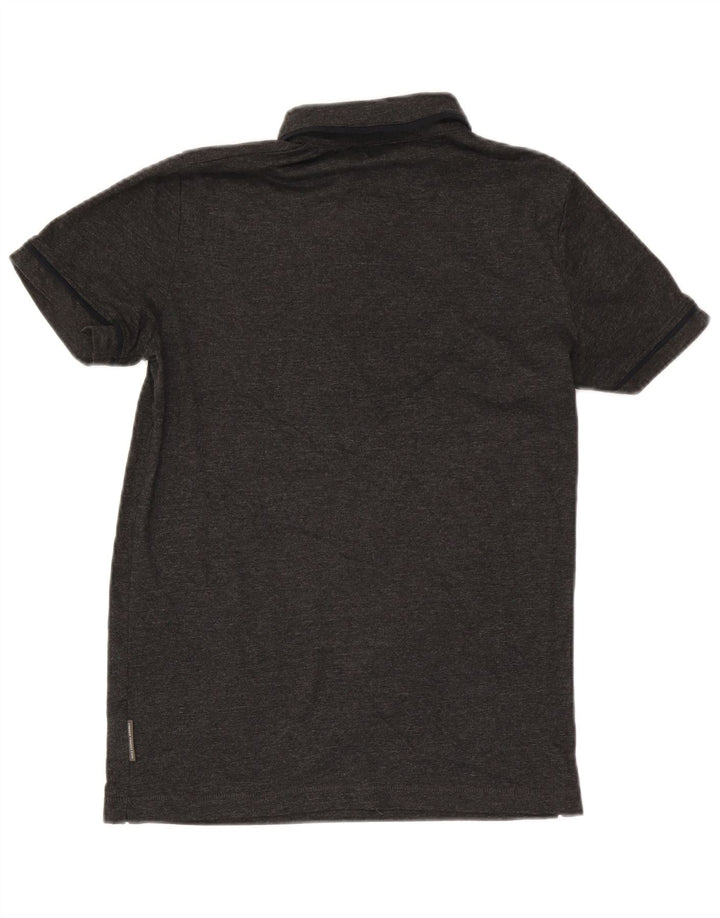 French Connection Polo para hombre de algodón moteado gris pequeño