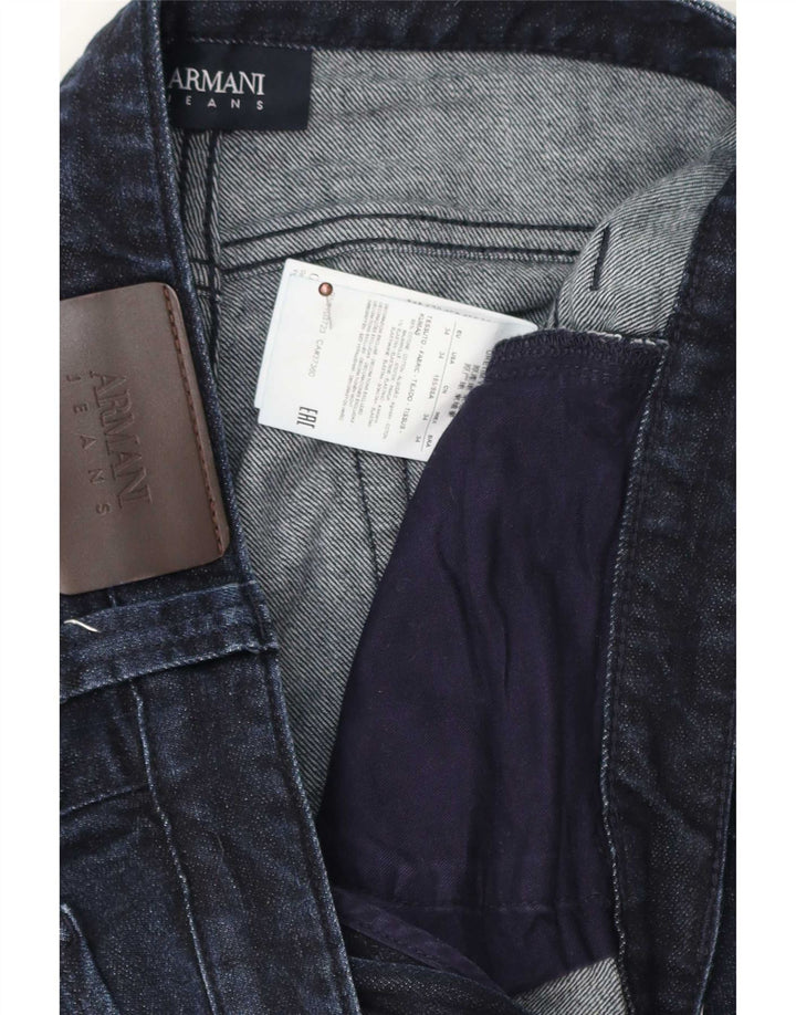 Vaqueros Armani Hombre Rectos W34 L29 Algodón Azul Marino