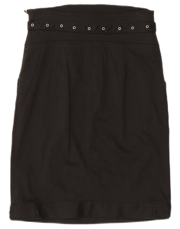 Moschino Falda Recta para Mujer UK 8 Small W28 Algodón Negro