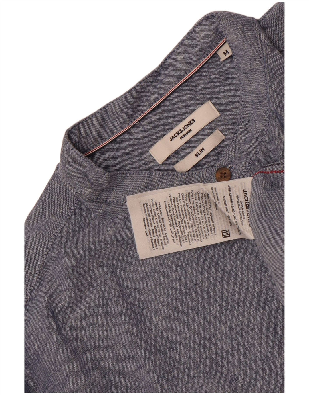 Jack & Jones Hombre Slim Fit Camisa tipo jersey de algodón moteado en azul medio