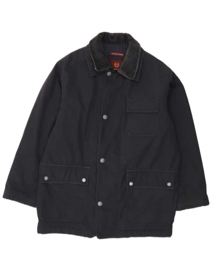 Cotton's Industries Abrigo cortavientos para hombre UK 44 Mediano Azul marino Poliamida