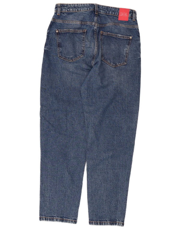 Zara Jeans desgastados de cintura alta para mujer EU 40 Medium W30 L28 Algodón azul