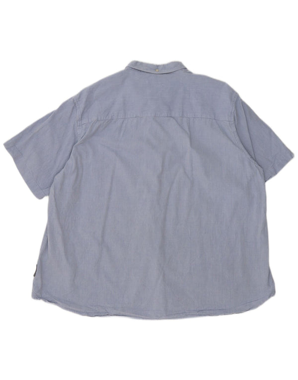French Connection Camisa de manga corta para hombre 2XL Algodón azul