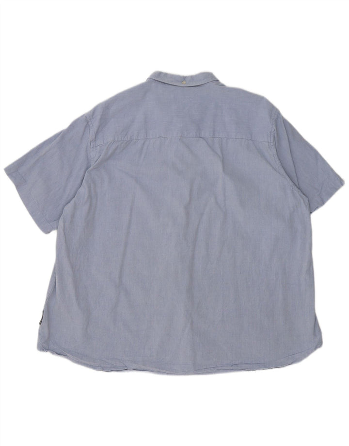 French Connection Camisa de manga corta para hombre 2XL Algodón azul