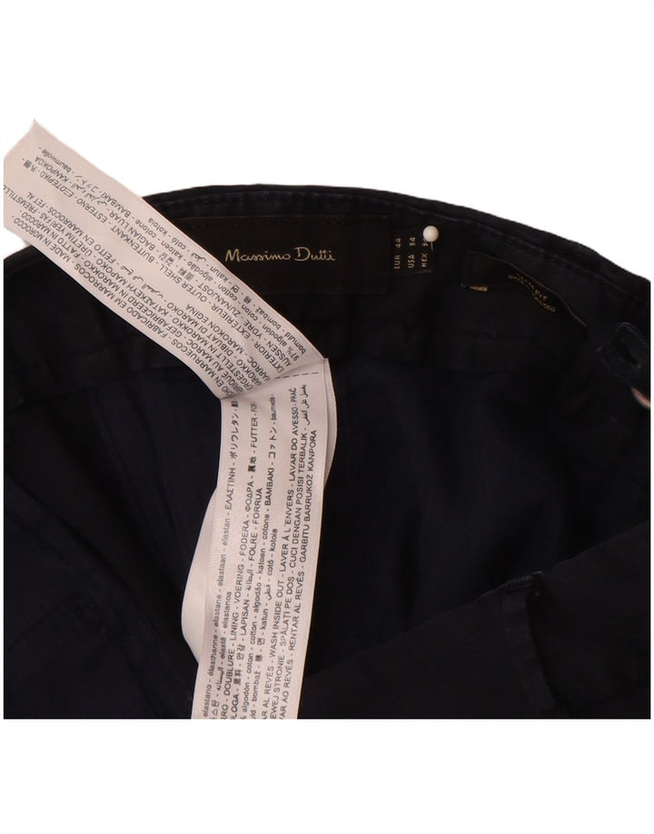 MASSIMO DUTTI Pantalón chino slim fit para hombre EU 44 Large W34 L32 Azul marino