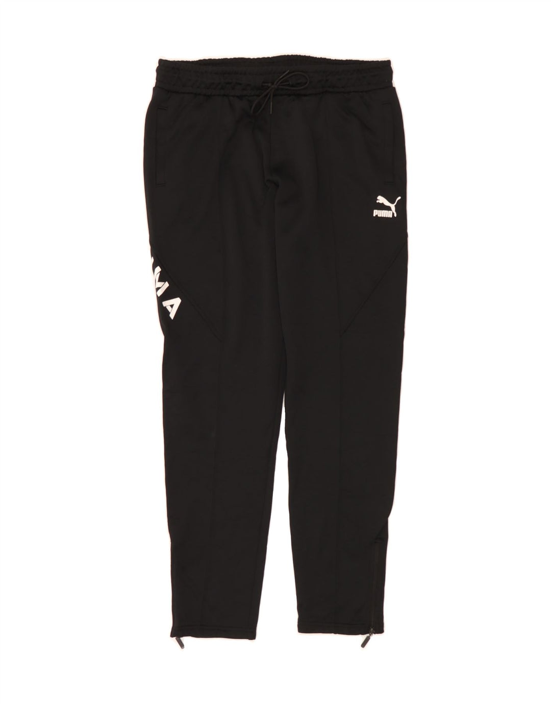 PUMA Mens Graphic Tracksuit Trousers Medium  Black Polyester Vintage Puma and Second-Hand Puma from Messina Hembry 