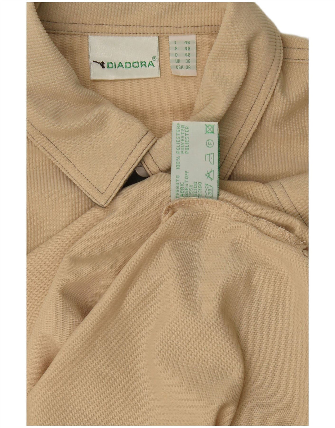 Diadora Camisa holgada para hombre ES 36 Small Beige Poliéster