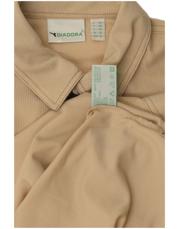 Diadora Camisa holgada para hombre ES 36 Small Beige Poliéster