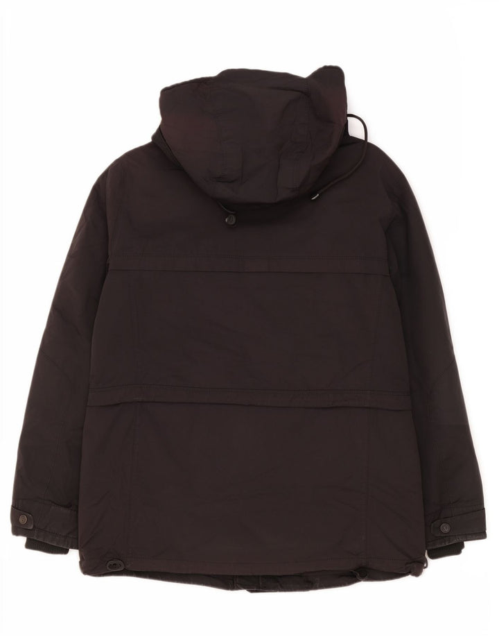 Zara Chaqueta acolchada con capucha para hombre UK 40 Large Poliéster negro