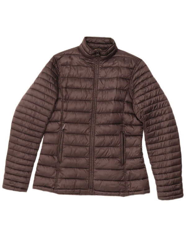 Barbour Womens Winter Tartan Padded Jacket UK 14 Large Grey Winter