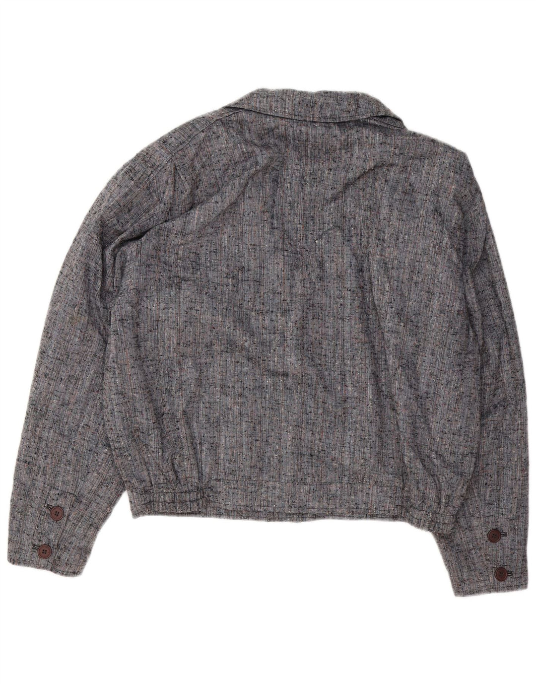 VINTAGE Chaqueta bomber extragrande para mujer IT 50 XL Poliéster moteado gris