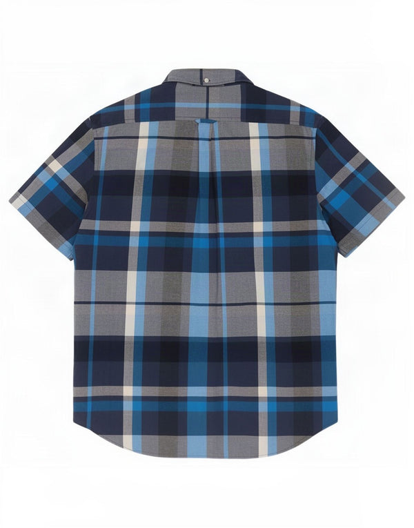 Timberland Camisa Regular Fit De Manga Corta Para Hombre XL Algodón A Cuadros Azul