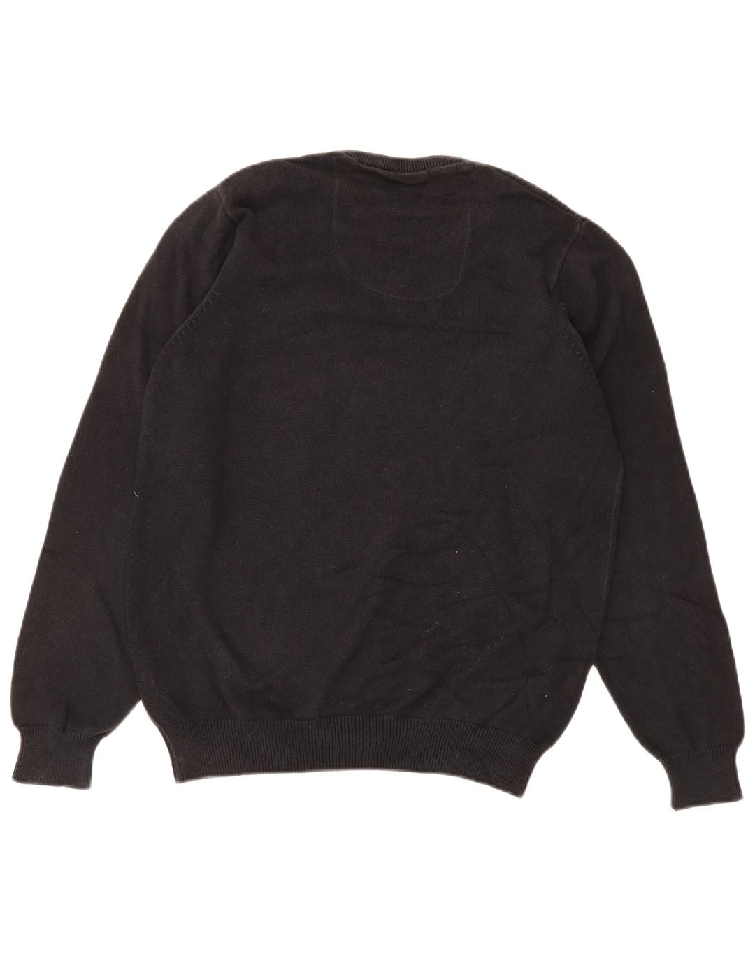 Marks & Spencer Jersey Regular Fit con Cuello en V para Hombre Pequeño Algodón Negro