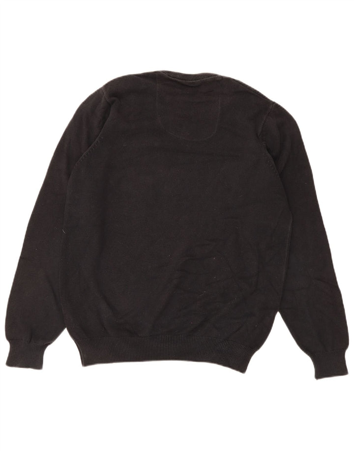 Marks & Spencer Jersey Regular Fit con Cuello en V para Hombre Pequeño Algodón Negro