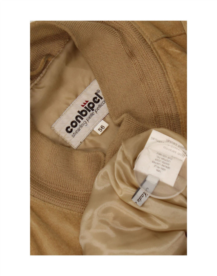 Conbipel Chaqueta bomber de ante para hombre IT 56 2XL Cuero beige