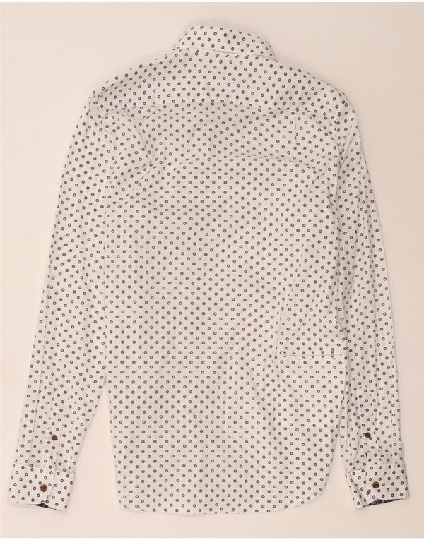 Ted Baker Camisa para hombre Talla 15 1/2 Algodón geométrico blanco mediano