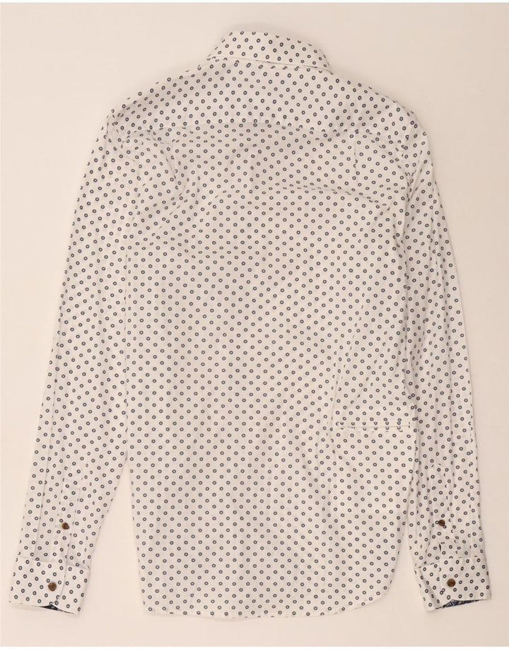 Ted Baker Camisa para hombre Talla 15 1/2 Algodón geométrico blanco mediano