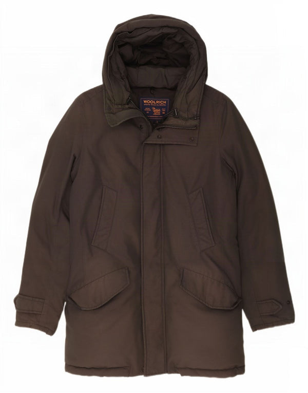 Woolrich Abrigo acolchado con capucha para hombre UK 36 Small Gris Algodón