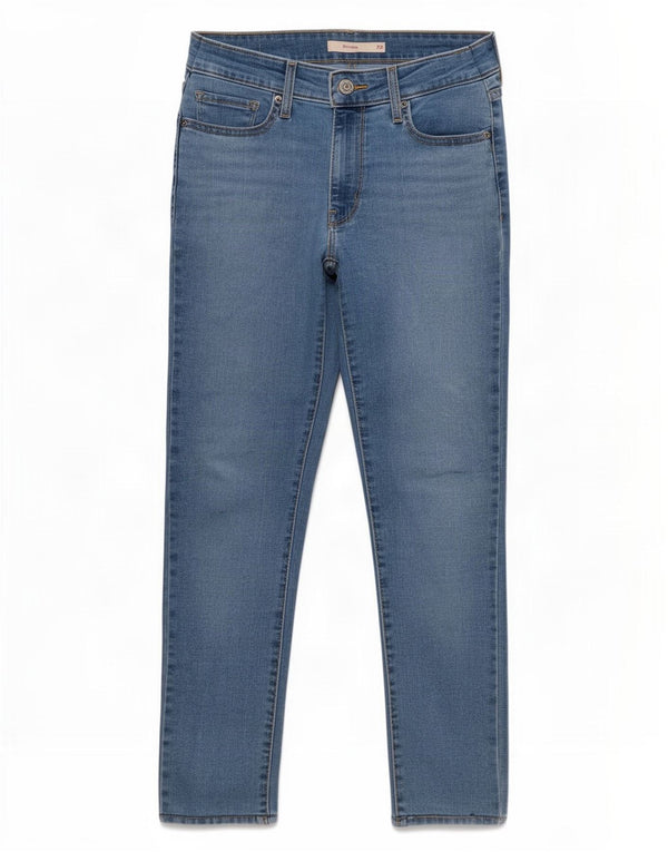 Levi's Mujer 711 Crop Skinny Jeans W28 L24 Algodón Azul