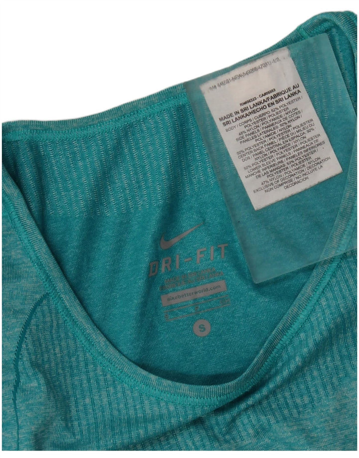 Nike Mujer Dri Fit Top Manga Larga UK 10 Pequeño Poliéster Moteado Verde
