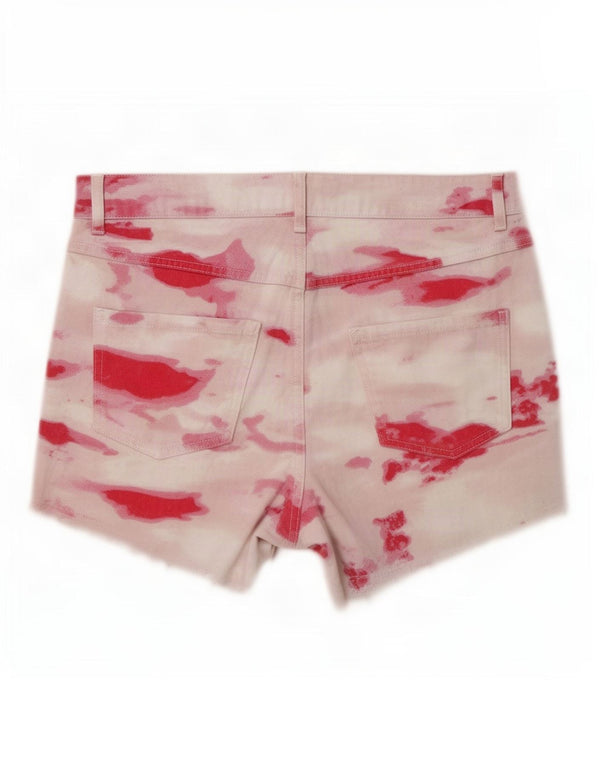 Guess Pantalones cortos de cintura alta para mujer UK 6 XS W30 Algodón teñido anudado rosa