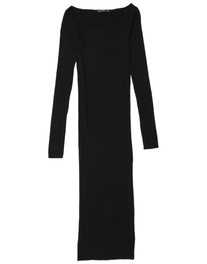 Zara Mujer Vestido Jersey UK 8 Small Negro