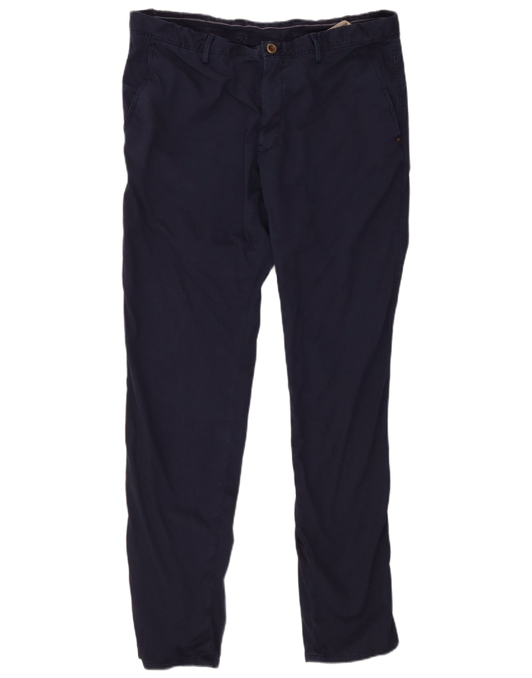 MASSIMO DUTTI Pantalón Chino Slim Hombre EU 46 XL W36 L32 Azul Marino Algodón