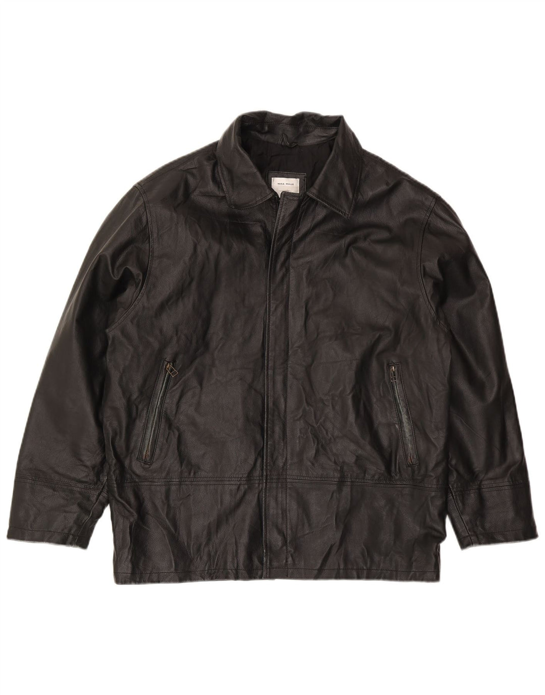 Conbipel Chaqueta De Cuero Para Hombre IT 50 Grande Cuero Negro