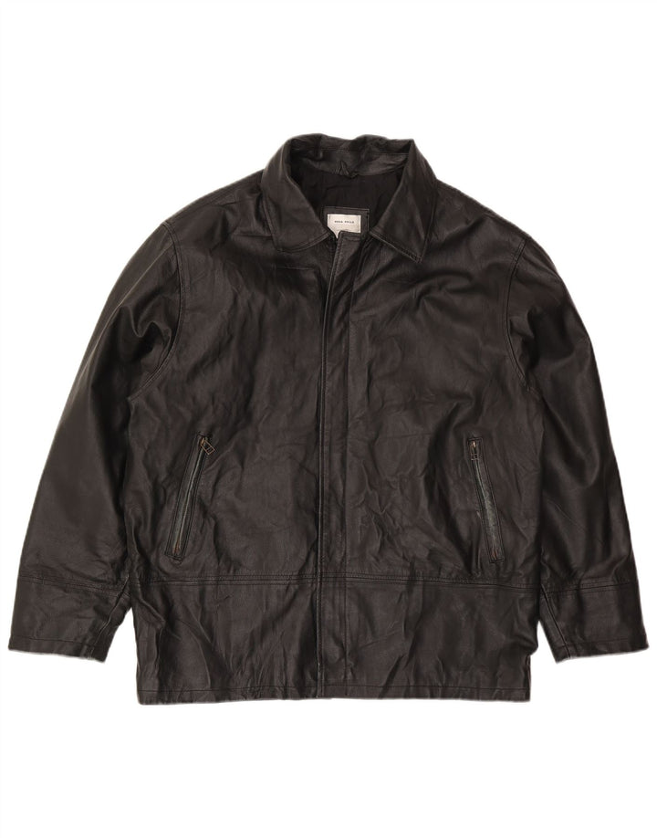 Conbipel Chaqueta De Cuero Para Hombre IT 50 Grande Cuero Negro