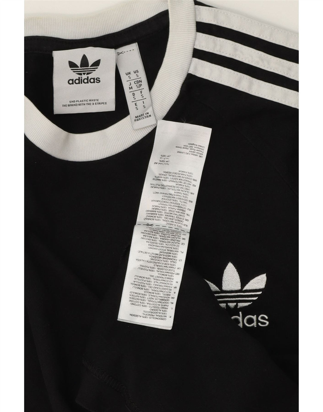 Adidas - Camiseta para hombre, talla pequeña, algodón negro