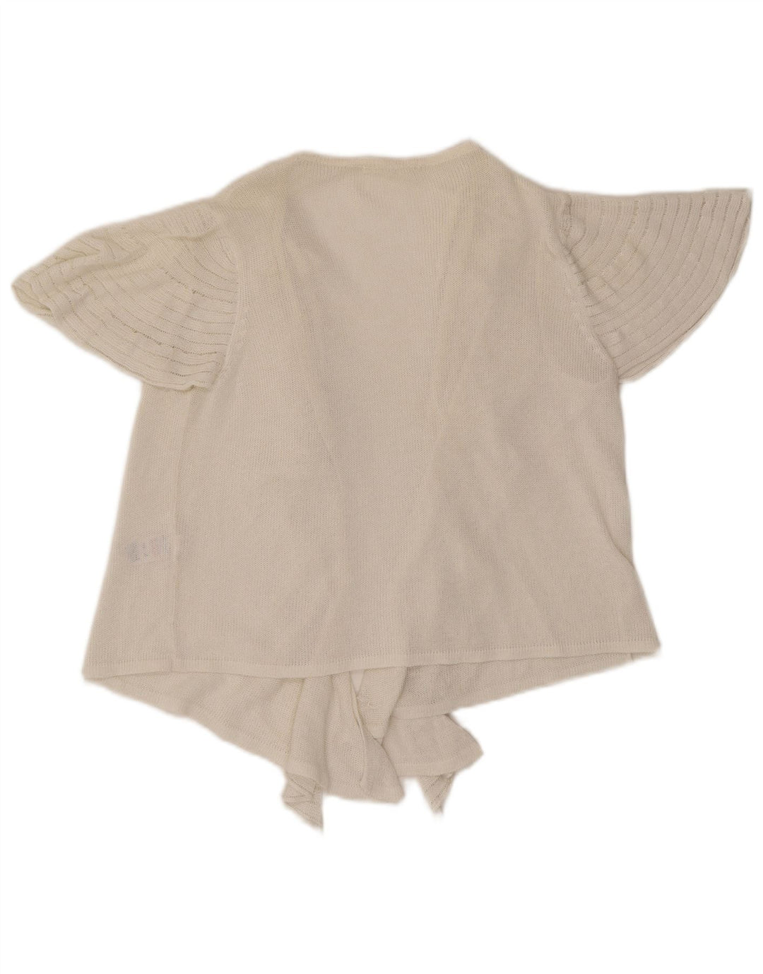 Marks & Spencer Cárdigan abierto con volantes en la parte delantera para mujer UK 46 Large White