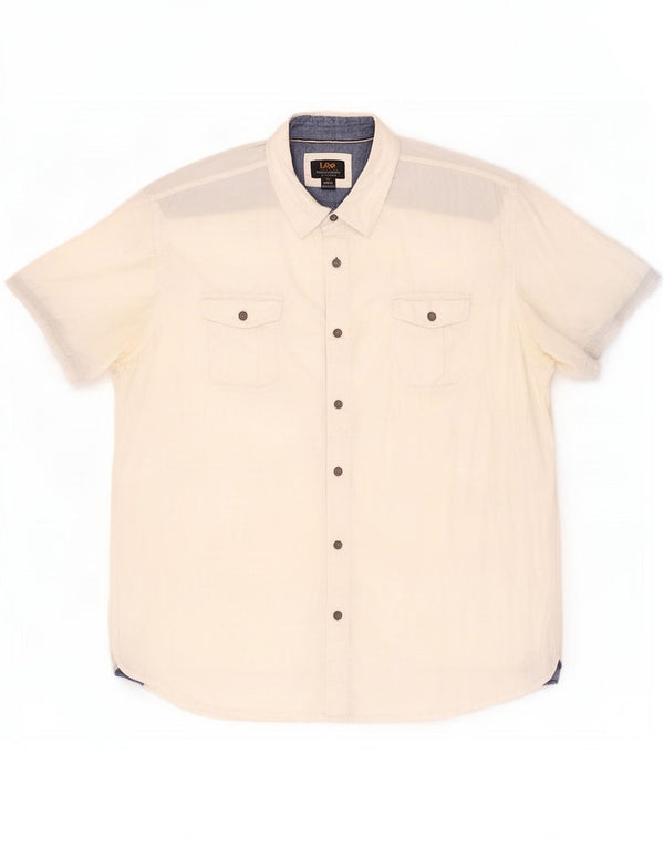 Lee Camisa Manga Corta Hombre XL Blanco Algodón