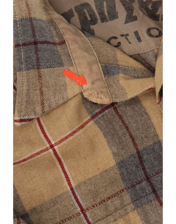 Murphy & Nye Camisa de franela para hombre Acrílico a cuadros beige pequeño