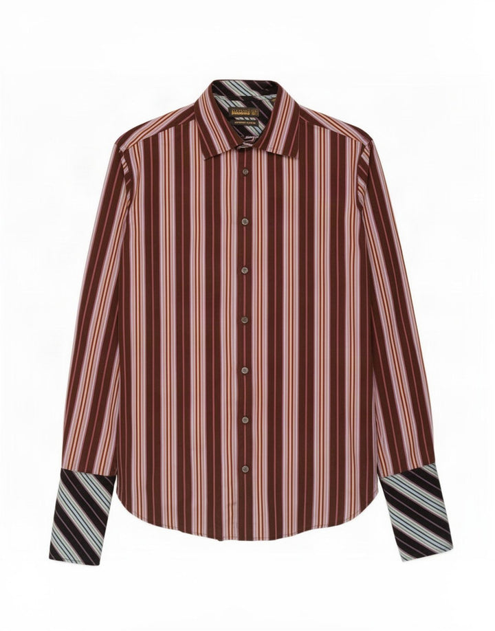 Ted Baker Camisa formal para hombre Talla 38 15 Algodón a rayas marrón medio
