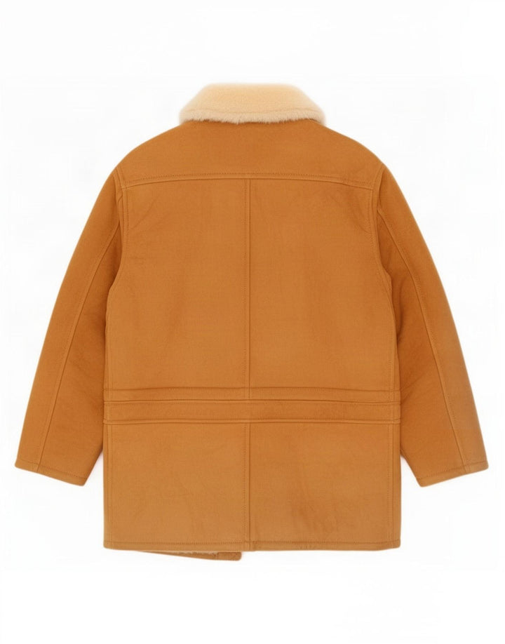Vintage hombres shearling chaqueta Reino Unido 36 pequeño beige