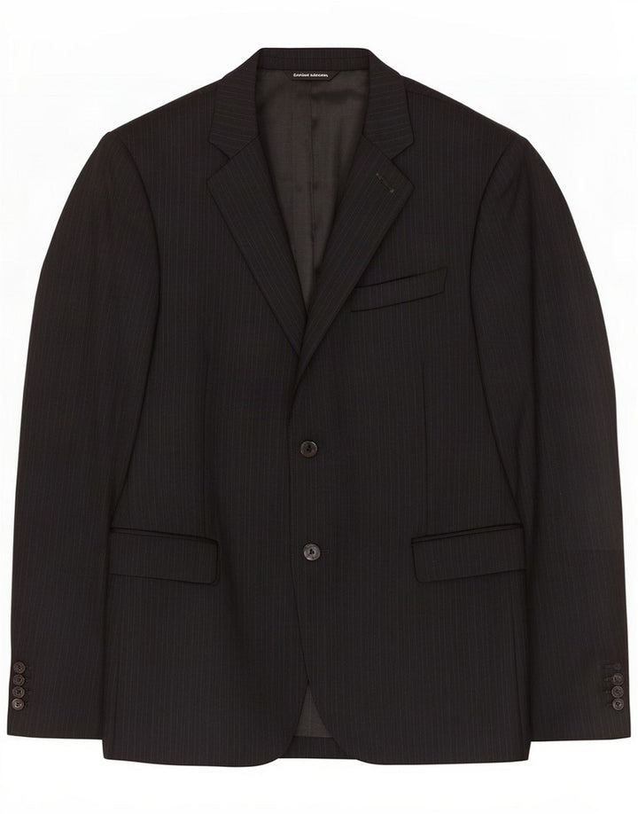 Costume National Chaqueta tipo blazer de 2 botones para hombre IT 48 Rayas negras medianas