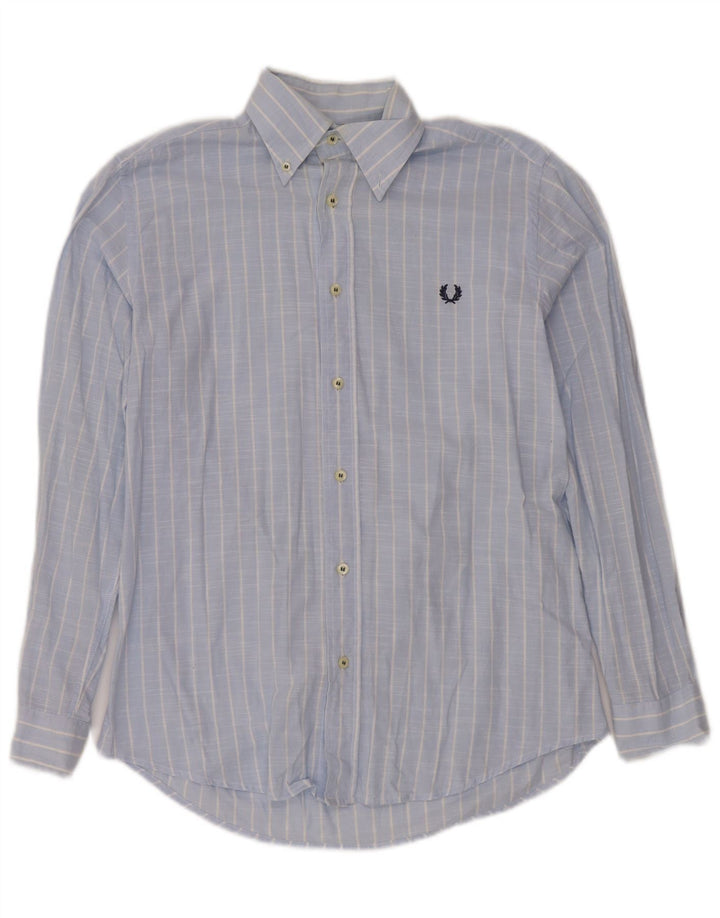 FRED PERRY Camisa Hombre Algodón Rayas Azul Pequeña