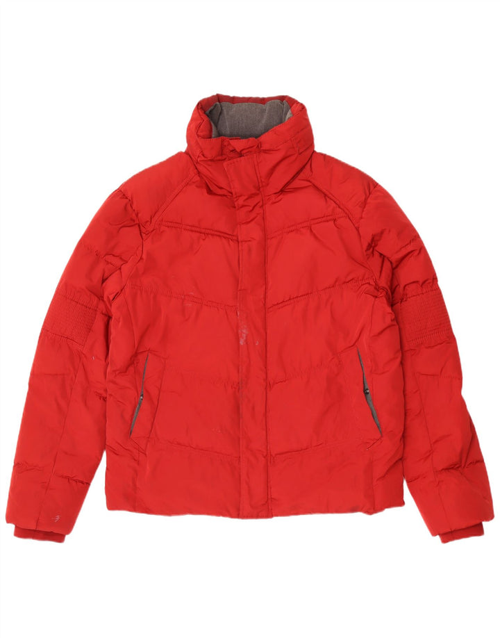 Zara Chaqueta acolchada con capucha para hombre UK 44 2XL Poliéster rojo