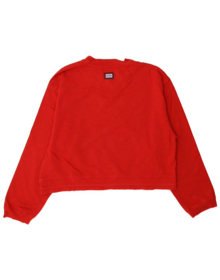 Ellesse - Sudadera corta para mujer, talla 40, algodón rojo mediano