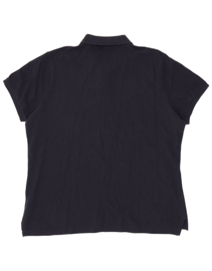 RALPH LAUREN Polo ajustado para mujer UK 40 XL Algodón azul marino