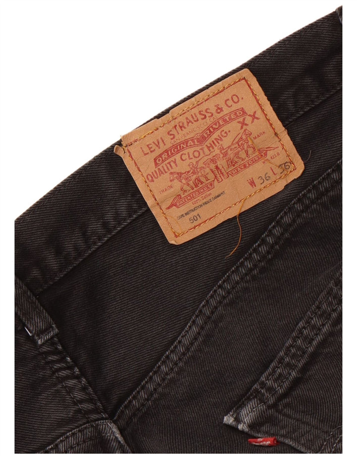Levi's Vaqueros rectos desgastados 501 para hombre W36 L26 Negro