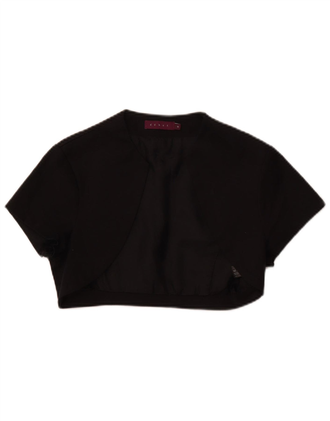 DEBUT Womens Bolero Jacket UK 10 Small Black Cotton