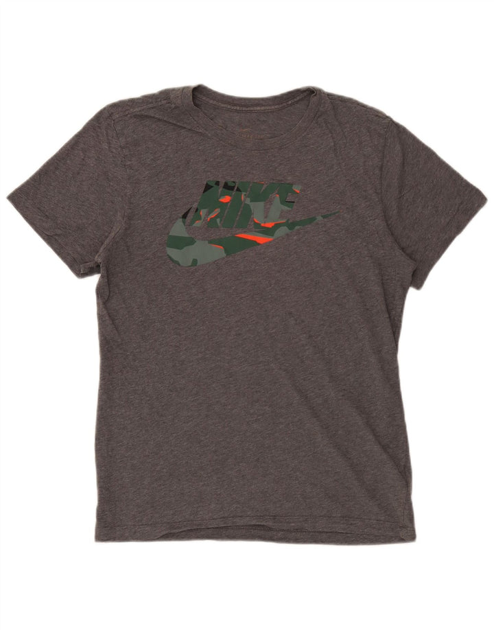 Nike Dri Fit Graphic Camiseta para hombre, talla pequeña, algodón gris