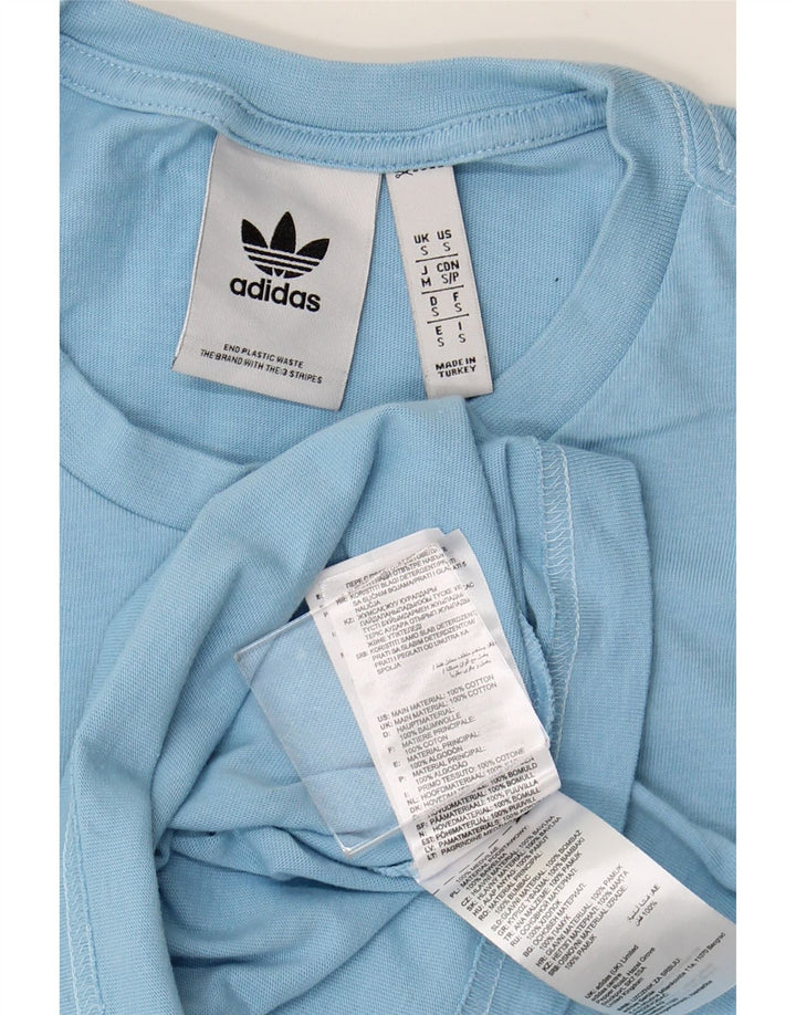 ADIDAS Camiseta gráfica para hombre Top Small Blue Cotton