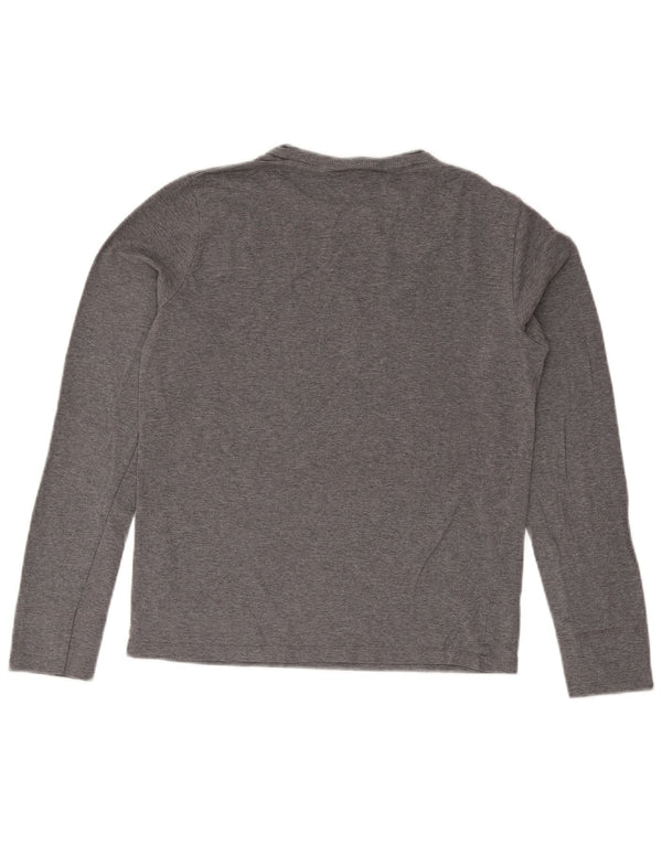 Napapijri Hombre Top Gráfico Manga Larga Gris Medio