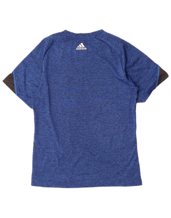 Adidas Hombre Climacool Graphic Camiseta Top Azul Medio Colorblock Poliéster