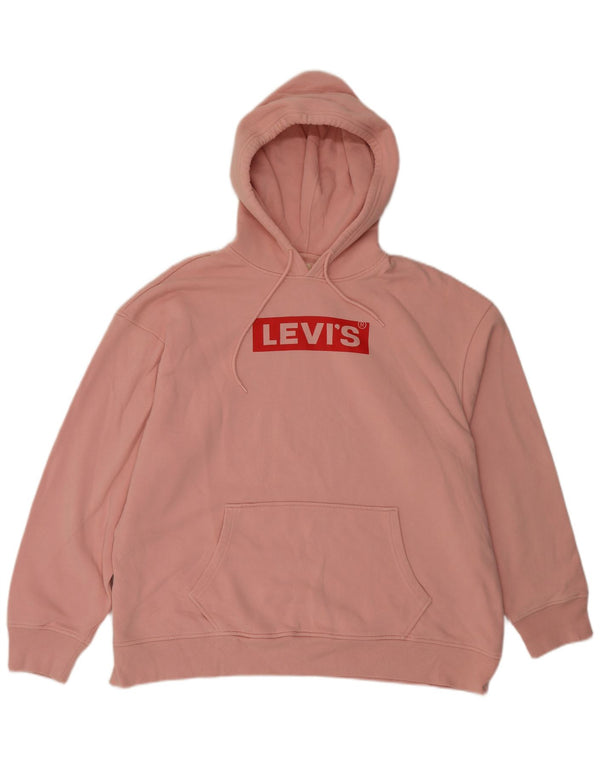 Levi's - Sudadera con capucha para mujer, diseño gráfico, ajuste relajado, UK 18 XL, algodón rosa