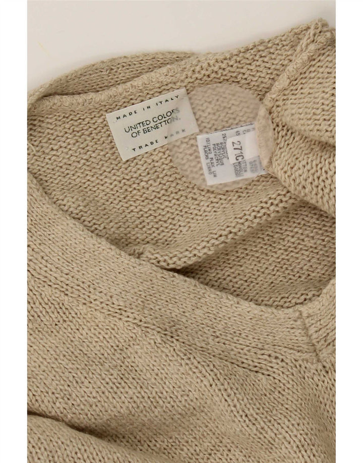 Benetton Hombre Camiseta Sin Mangas Sin Mangas Algodón Beige Medio