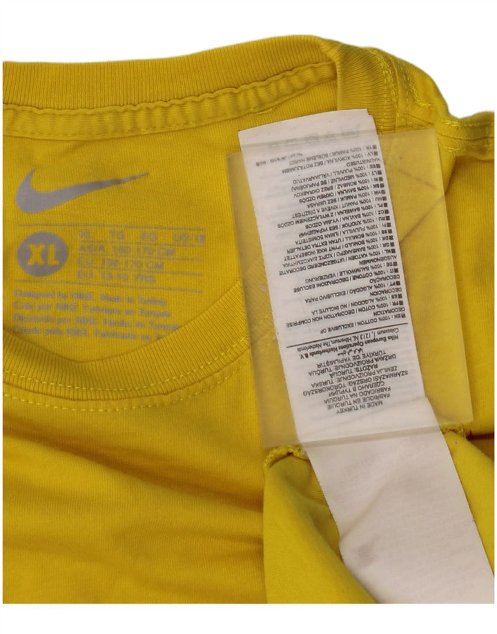 NIKE Camiseta gráfica para niño 13-14 años XL Amarillo Algodón